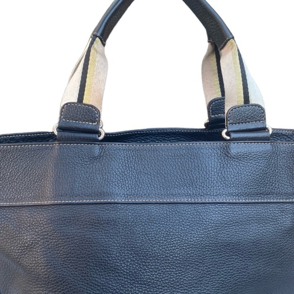 FURLA Black Pebbled Leather Hobo Handbag Purse Bag - Picture 5 of 16